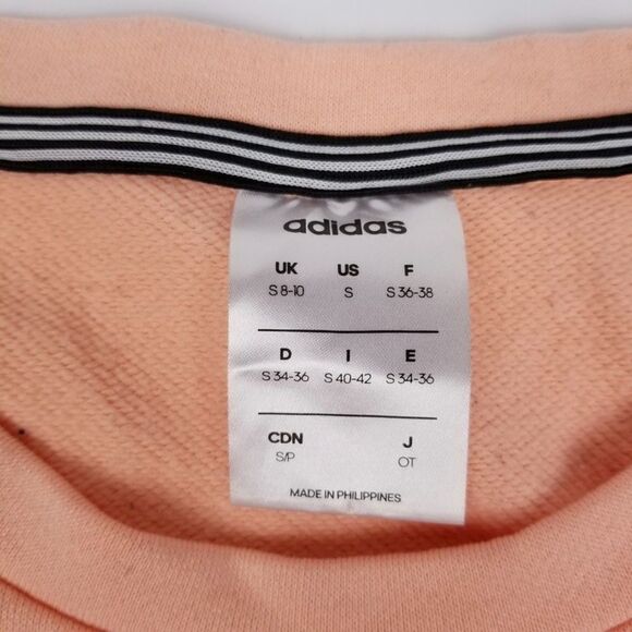 adidas Climalite Pink 3 Stripes Crewneck Active Athletic Sweatshirt Athleisure - Picture 3 of 6